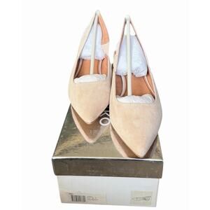 Matiko Circa Peach Pointed Toe Slingback Wood Sphere Heel Shoes US 8 EU 38 NIB